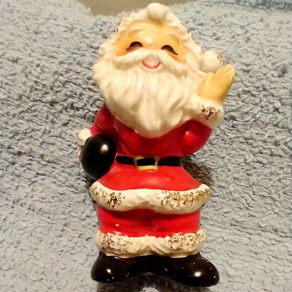Vintage Enesco Ceramic Bowling Santa Claus 1950s Christmas Salt Shaker - Picture 16 of 16